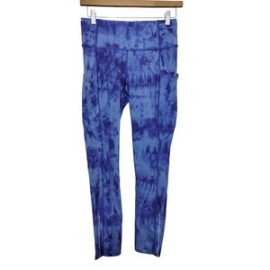 Lululemon Fast and Free Tight II 25" Game Day Blue Women's 6 Run Gym Yoga